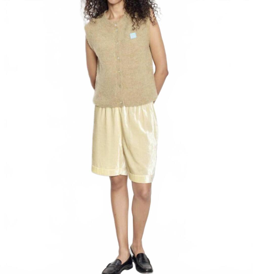 NEW AMERICAN VINTAGE women's knit east cardigan in melange sand
